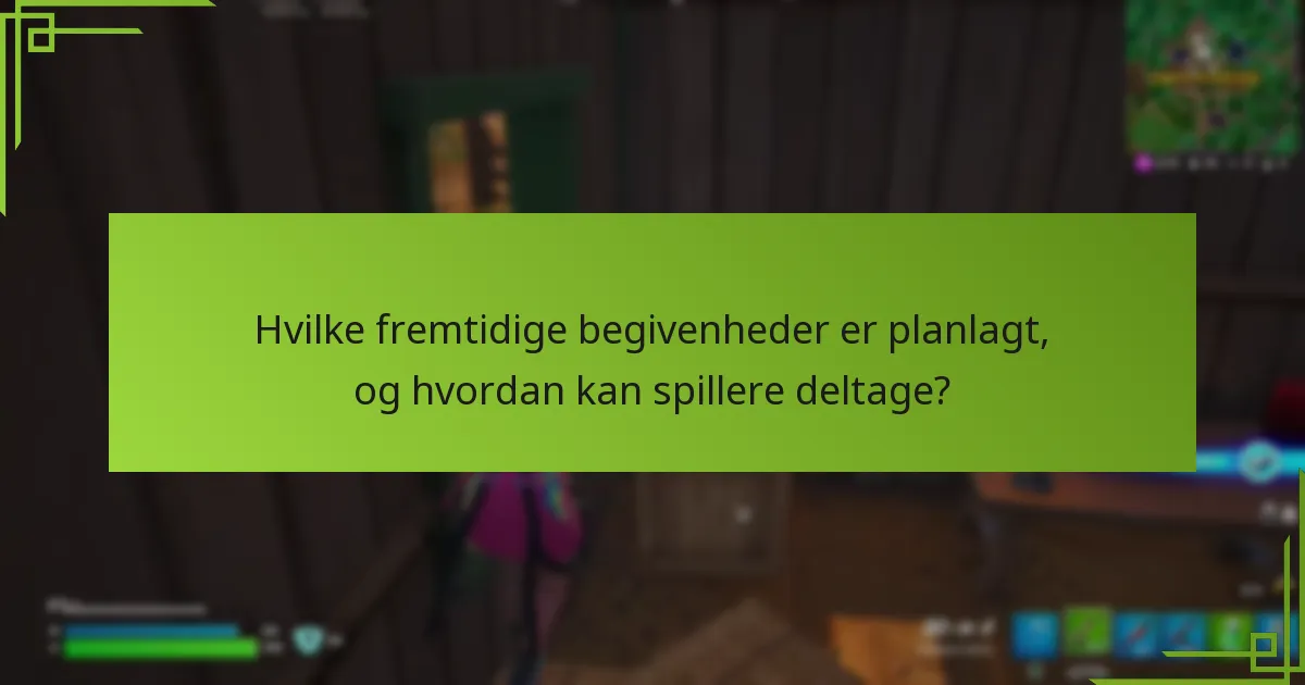 Hvilke fremtidige begivenheder er planlagt, og hvordan kan spillere deltage?
